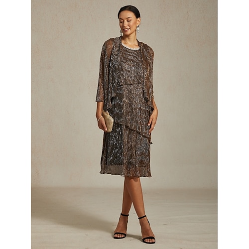 Femmes Robe Midi Robe fourreau Robe Plissée Robe dos nu Élégant Fête Formel Soirée robe demoiselle d honneur Cocktail Coupe régulière Couleur Unie Sans manches Col ras du cou Marron Été Printemps  Femmes Robe Midi Robe fourreau Robe Plissée Robe dos nu Élégant Fête Formel Soirée robe demoiselle d honneur Cocktail Coupe régulière Couleur Unie Sans manches Col ras du cou Marron Été Printemps