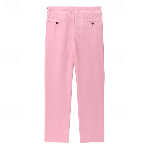  Miesten Puvunhousut Housut Tasku Napit Tavallinen Mukavuus Muodollinen Juhla Työ Muoti Klassinen tyyli Coral Pink Keltainen Mikrojoustava