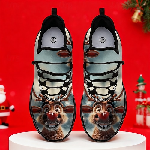  Ανδρικά χριστουγεννιάτικα αθλητικά παπούτσια με τον Άγιο Βασίλη – διασκεδαστικό τρισδιάστατο σχέδιο με τον Άγιο Βασίλη, άνετη εφαρμογή, ιδανικά για πάρτι και χριστουγεννιάτικες γιορτές