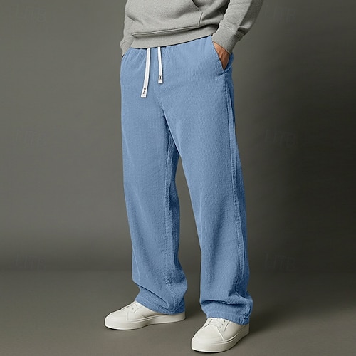  Miesten Veryttelyhousut Leveälahkeiset collegehousut Housut Vakosamettihousut Roikkuvat housut Kurenauha Joustava vyötärö Tavallinen Kosteuden siirtävä Hengittävä Täyspitkä ulko- Urheilu ja ulkoilu