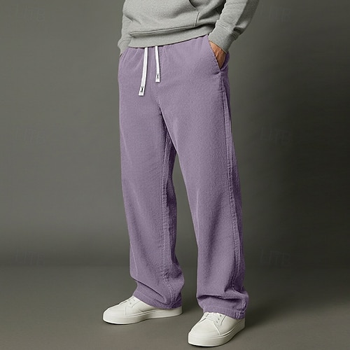  Miesten Veryttelyhousut Leveälahkeiset collegehousut Housut Vakosamettihousut Roikkuvat housut Kurenauha Joustava vyötärö Tavallinen Kosteuden siirtävä Hengittävä Täyspitkä ulko- Urheilu ja ulkoilu