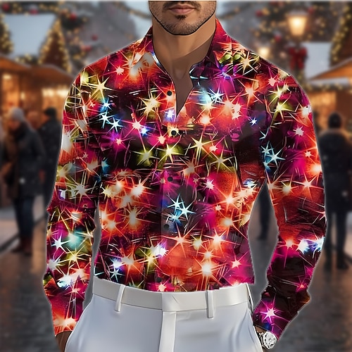 christmas print dress shirt OppoSuits Men's Bright Berry Long sleeve Shirt, Green, Medium, Cotton