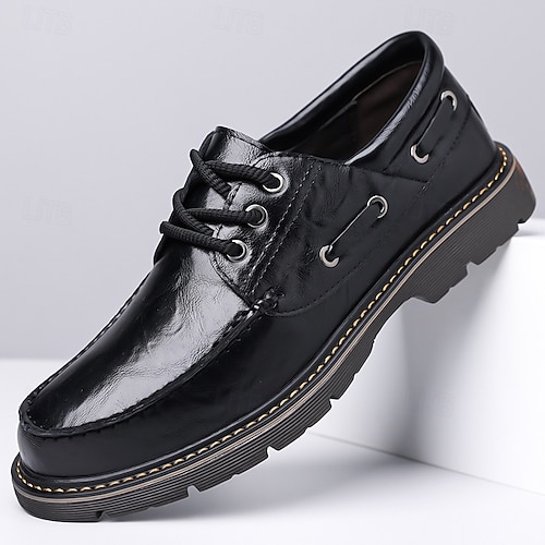 Men's Black Patent Leather Shoes  Sleek and Elegant Design, Comfortable  Dress Shoes for Formal Events and Business Wear 2026 - $64.99