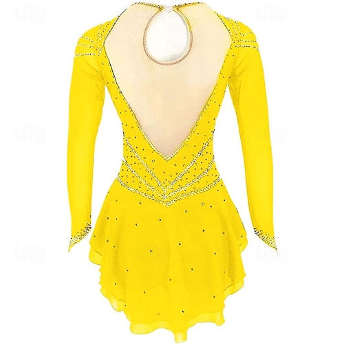 Figure Skating Dress Women's Girls' Ice Skating Dress Yellow High Elasticity Training Competition Skating Wear Classic Crystal / Rhinestone Long Sleeve Ice Skating Figure Skating 2026 - AU $289.19 Figure Skating Dress Women's Girls' Ice Skating Dress Yellow High Elasticity Training Competition Skating Wear Classic Crystal / Rhinestone Long Sleeve Ice Skating Figure Skating 2026 - AU $289.19