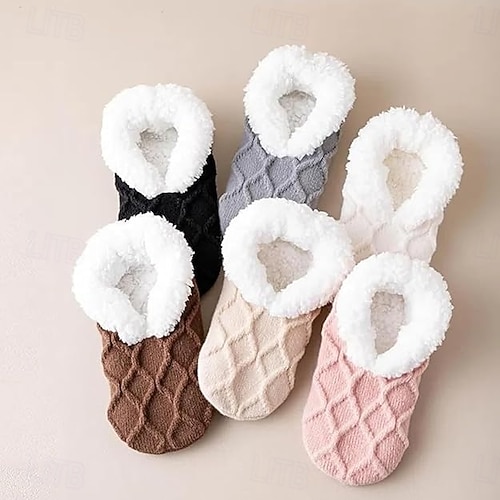 Women's Thick Slipper Socks Floor Socks Anti Slip and Warm Foot Socks Thick Warm Home Women's Shoes and Socks