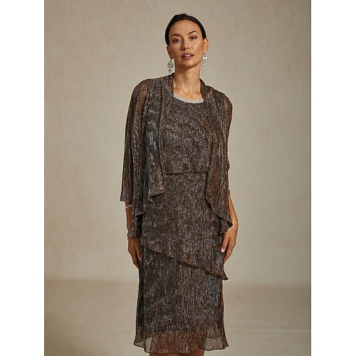 Femmes Robe Midi Robe fourreau Robe Plissée Robe dos nu Élégant Fête Formel Soirée robe demoiselle d honneur Cocktail Coupe régulière Couleur Unie Sans manches Col ras du cou Marron Été Printemps  Femmes Robe Midi Robe fourreau Robe Plissée Robe dos nu Élégant Fête Formel Soirée robe demoiselle d honneur Cocktail Coupe régulière Couleur Unie Sans manches Col ras du cou Marron Été Printemps