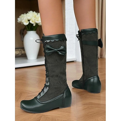  Dámské hnědé edvardovské vintage šněrovací kozačky do půli lýtek s vyšívanými látkovými panely - retro viktoriánské boty pro dámy, ideální pro cosplay, divadlo, steampunk &denní retro móda