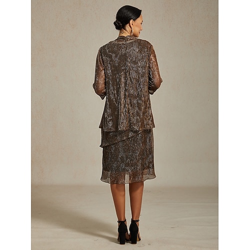 Femmes Robe Midi Robe fourreau Robe Plissée Robe dos nu Élégant Fête Formel Soirée robe demoiselle d honneur Cocktail Coupe régulière Couleur Unie Sans manches Col ras du cou Marron Été Printemps  Femmes Robe Midi Robe fourreau Robe Plissée Robe dos nu Élégant Fête Formel Soirée robe demoiselle d honneur Cocktail Coupe régulière Couleur Unie Sans manches Col ras du cou Marron Été Printemps