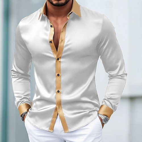 black versace dress with gold safety pins White & Gold Crown Mason Shirt 38 main image 0