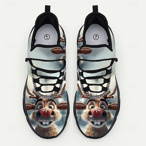  Ανδρικά χριστουγεννιάτικα αθλητικά παπούτσια με τον Άγιο Βασίλη – διασκεδαστικό τρισδιάστατο σχέδιο με τον Άγιο Βασίλη, άνετη εφαρμογή, ιδανικά για πάρτι και χριστουγεννιάτικες γιορτές