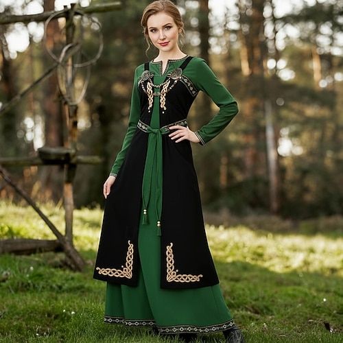irish prom dress Medieval Renaissance Cocktail Dress Masquerade Prom Dress Ranger Elven  Fancy Dress Women's Celtic Viking Fantasy Halloween Carnival Masquerade  Party / Evening Festival Adults' Dress 2026