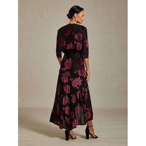 Bolera z weluru dla kobiet kwiatowe eleganckie vintage 3/4 długości rękawa dekolt w kształcie litery V dla gościa weselnego na wieczorne przyjęcie wieczorowa odzież wino jesień zima  Bolera z weluru dla kobiet kwiatowe eleganckie vintage 3/4 długości rękawa dekolt w kształcie litery V dla gościa weselnego na wieczorne przyjęcie wieczorowa odzież wino jesień zima