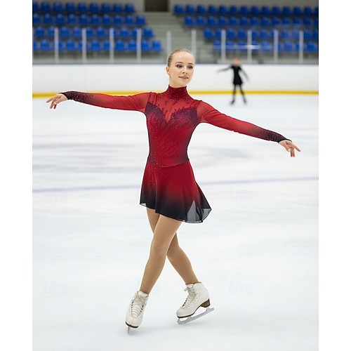 red longsleeve dress Scala 61310 Long Sleeve Prom Sequin Formal Dress