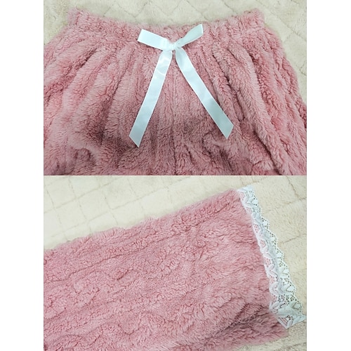  Women's Pajama Set Casual Comfort Pure Color Elastic Waist Pant Home Daily Long Sleeve Crew Neck Blue Pink Spring Fall Winter Loose Fit