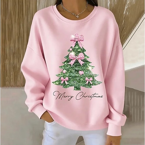 Women's Pullover Sweatshirt Graphic Santa Claus Christmas ...
