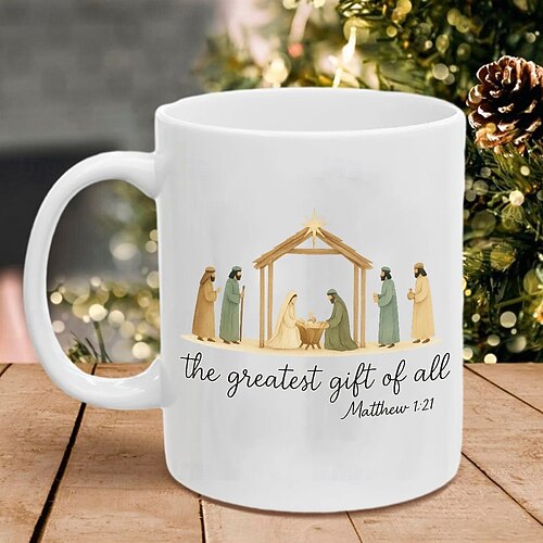 Christmas Nativity Scene Mug 11oz Funny Mug Holiday Coffee Cup Featuring  Jesus Manger Scene Hilarious Xmas Present Family Seasonal Drinkware 2026 -  $16.78