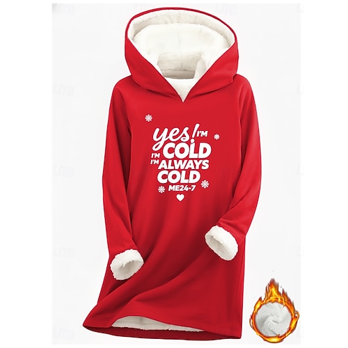  Naisten collegepaita fleecevuorilla graafisesti lämmin rento pörröinen pitkähihainen pyöreä kaula-aukko pyöreä kaula-aukko pitkät topit katu vapaa-aika vaaleanpunainen musta tummanpinkki sininen kevät syksy talvi