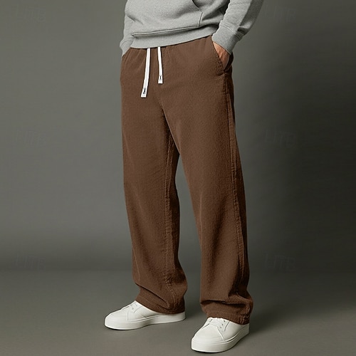  Miesten Veryttelyhousut Leveälahkeiset collegehousut Housut Vakosamettihousut Roikkuvat housut Kurenauha Joustava vyötärö Tavallinen Kosteuden siirtävä Hengittävä Täyspitkä ulko- Urheilu ja ulkoilu