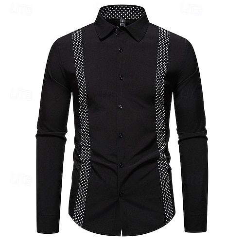 gangster dress shirts Party Wear Black Men Shirt Long Pointed Collar Vintage Spear Cotton Dress Shirt Gift For Him Goodfellas Revival Dinner Attire Father Day