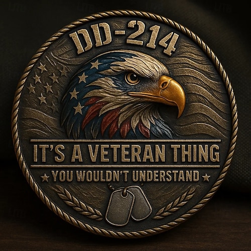  DD-214 – Det er en veterangreie Minnemynter DD-214 Veteran Utfordring Mynt Us Veteran Utfordring Mynt Gave til Veteranfamilier og Pensjonerte Veteranvenner