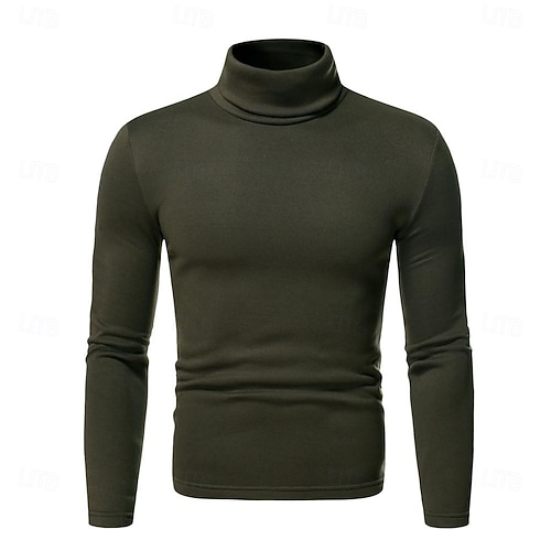  Miesten Poolopaita Knitwear Miesten Turtle Neck Neule Pusero Neuloa Tavalliset topit Kudottu Tavallinen Poolokaulus Moderni nykyaikainen Työ Arki-asut Vaatetus Syksy Talvi Viini Musta S M L