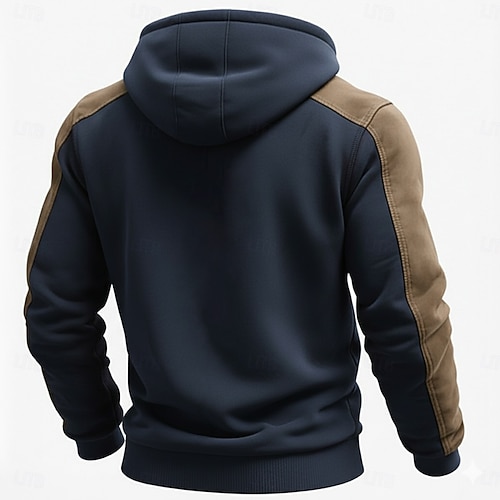  Homens Full Zip Hoodie Moletom Tático Preto Azul Marinha Com Capuz Tecido Zíper Casual Diário Desportos e Ar livre Poliéster Roupa de rua Legal Roupa de Esporte Outono Primavera & Outono Roupa