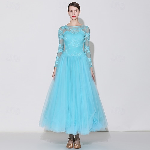 chinese dress ladies High Low Lace Chiffon Bridesmaid Dress in Blue for Country Weddings