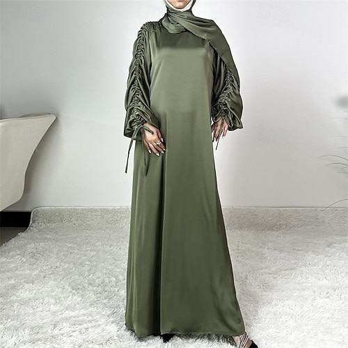 army green swing dress Military-inspired Dress, Army Green Midi Shirt Dress for Women, A-line  Summer Pleated Work Dress, Short Sleeve Swing Dress, Xiaolizi 2821#