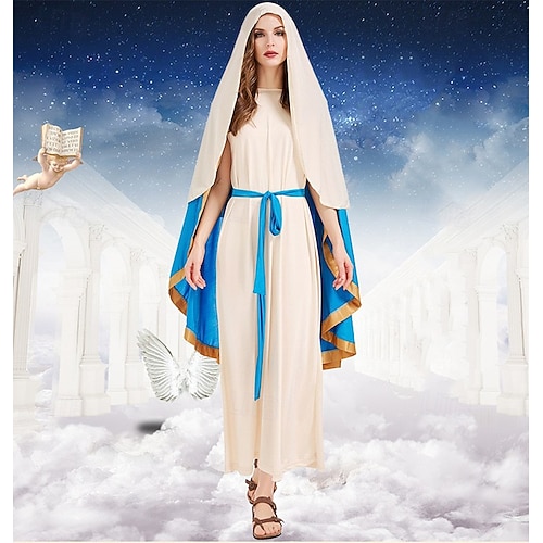 Nativity Mary Costume Fancy Christmas Dress Christmas Pageant Costumes  Women's Cosplay Costume Christmas Costume Adults Christmas New Year  Performance Party Dress Headpiece Belt 2026 - $45.99