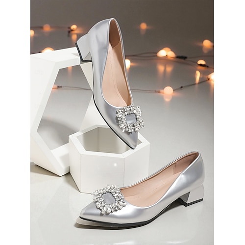 comfortable low heel silver dress shoes Touch Ups Women's Amara Heeled Sandal, / 6 and a comfortable low heel Silver Petal Waltz  Handmade