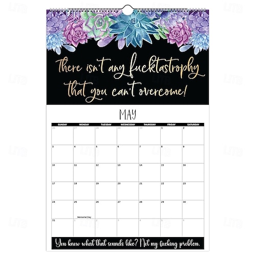  Hauska kalenteri 2026, taas mennään, vuoden 2026 kirouskalenteri väsyneille naisille, iso seinäkalenteri lahjaksi naispuolisille työtovereille ja parhaille ystäville