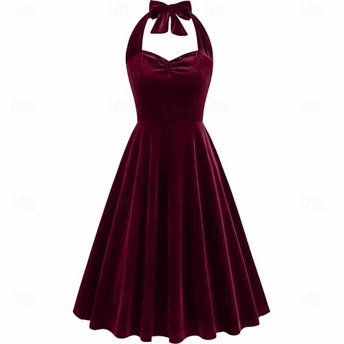 navy blue dress for baby girl Vintage Print 1950s Swing Dress