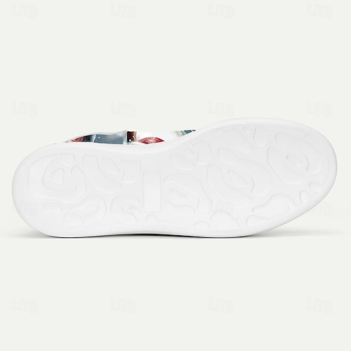  Vita julsneakers för män med jultomtetryck - roliga och bekväma skor för fester, familjesammankomster och julfirande