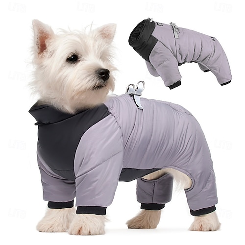 Hondenvest, waterdicht, warm vest met hondenharnas, winter, warm en zacht, 9 kleuren, Kerstmis 02, XXL