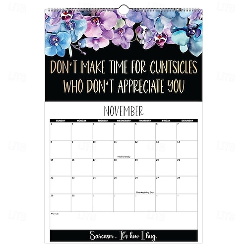  Hauska kalenteri 2026, taas mennään, vuoden 2026 kirouskalenteri väsyneille naisille, iso seinäkalenteri lahjaksi naispuolisille työtovereille ja parhaille ystäville