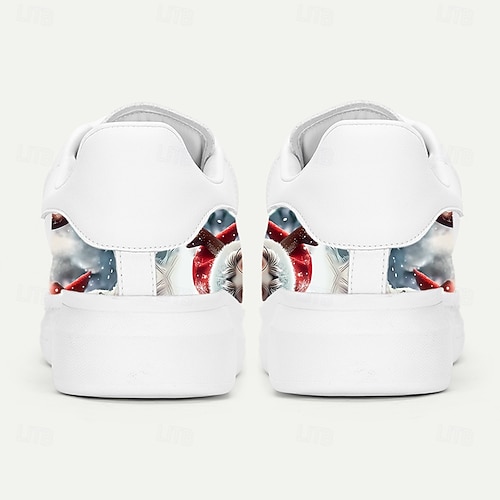  Vita julsneakers för män med jultomtetryck - roliga och bekväma skor för fester, familjesammankomster och julfirande