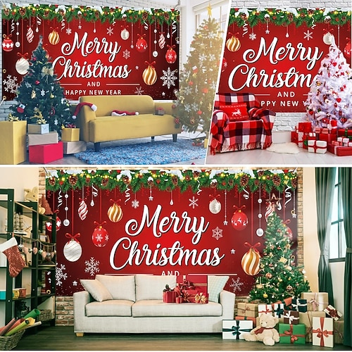  Рождественское покрытие для гаражных ворот, большие рождественские украшения для гаражных ворот 2025 года, уличный световой баннер, веселая настенная роспись для гаража (украшения), пожалуйста, приобретите световую гирлянду самостоятельно