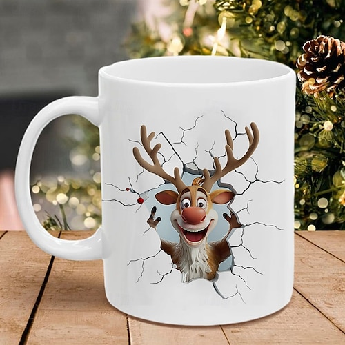  Забавный рождественский подарок, кружка, 3D-мем с разбитой кофейной чашкой, подарок для мужчин, женщин и подростков, модный мем с кружкой Санта-Клауса, подарок на праздничную вечеринку.