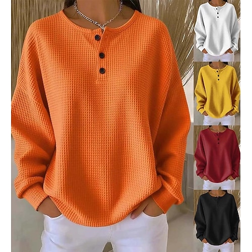  Жен. Вязаная ткань Элегантный стиль Уличный стиль Повседневные Сплошной цвет Рельефный узор V-образный вырез Плетение С принтом Длинный рукав Обычные топы Вязать Официальные на открытом воздухе Дом