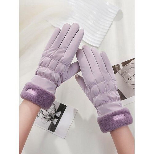 Wasserdichte Nylon-Touchscreen-Handschuhe für Damen, mehrfarbig, weich und warm, ideal für Winter und Outdoor-Aktivitäten