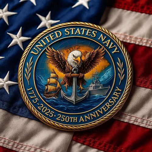 U.S. Navy 250th Anniversary Commemorative Coin – 1775–2025