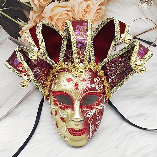 Venetian Mask Arlecchino Carnival Mask Full Face Adults' Men's