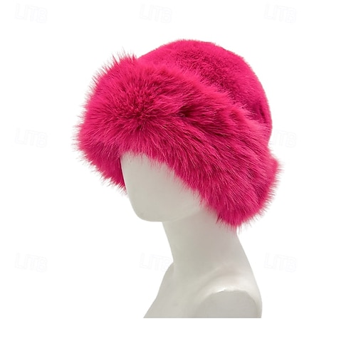  Damskie Kapelusz Kapelusz bucket Odporność na wiatr Ciepłe Na co dzień Weekend Polar Czyste kolory