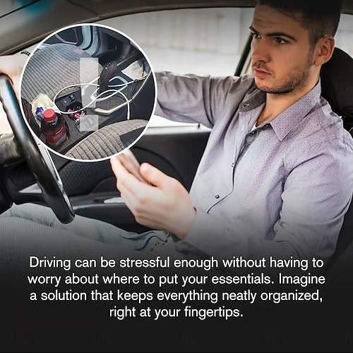  Luxury Style Car Armrest Box Multifunctional Storage Box, Diamond Pattern Tissue Box, with Cup Holder Mobile Phone Slot, Built-In Car Storage Box, Universal Four-In-One, Car Tissue Box Armrest Box