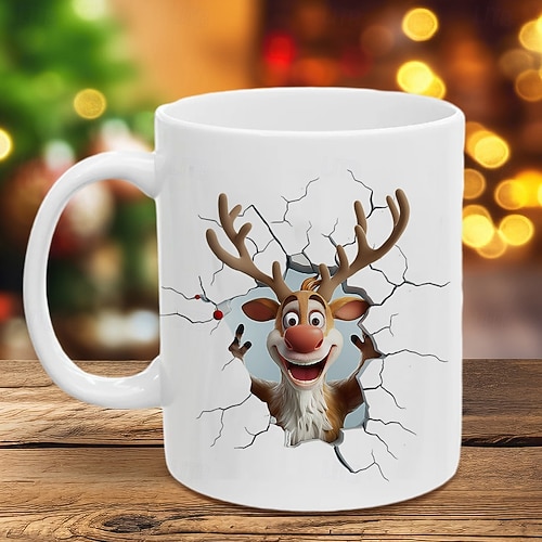  Забавный рождественский подарок, кружка, 3D-мем с разбитой кофейной чашкой, подарок для мужчин, женщин и подростков, модный мем с кружкой Санта-Клауса, подарок на праздничную вечеринку.