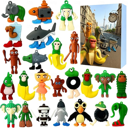  italialainen brainrot-joulukalenteri vuodelle 2025, Tung Tung Tung Sahur -sukka-apuraha-toimintahahmot, lähtölaskentakalenteri, halloween-joululahja lapsille, teini-ikäisille tytöille ja pojille