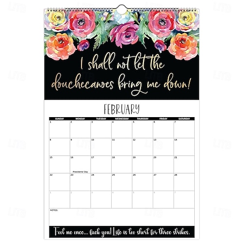  Hauska kalenteri 2026, taas mennään, vuoden 2026 kirouskalenteri väsyneille naisille, iso seinäkalenteri lahjaksi naispuolisille työtovereille ja parhaille ystäville