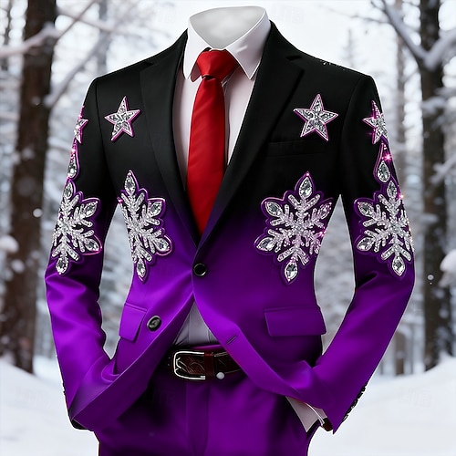  Jul Herr Snöflinga Kavajjacka Kappa Bekväm Andningsfunktion Artistisk Ledigt Festkvällskläder Dagligen Festival 3D-utskrift Knappar Höst vinter Trubbig Långärmad Blå 1 Röd 1 Rubinrött