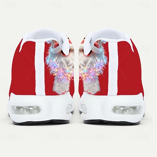  3D-tryckta julsneakers för herr med jultomtenmotiv – lekfulla och mysiga, perfekta för julfester och högtidsevenemang