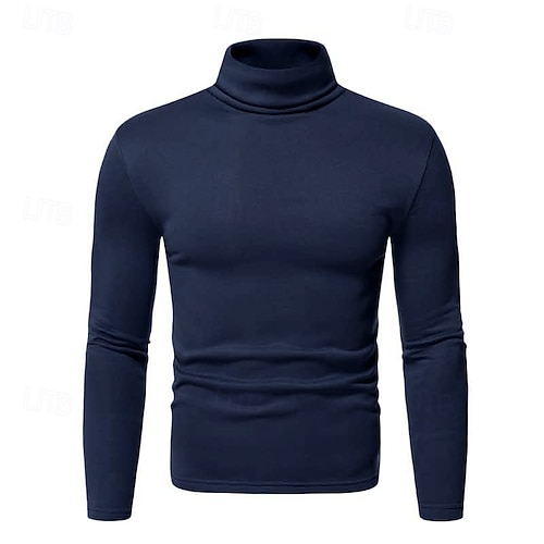  Miesten Poolopaita Knitwear Miesten Turtle Neck Neule Pusero Neuloa Tavalliset topit Kudottu Tavallinen Poolokaulus Moderni nykyaikainen Työ Arki-asut Vaatetus Syksy Talvi Viini Musta S M L